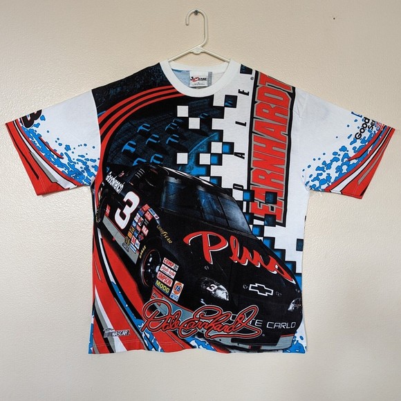 Vtg Dale Earnhardt Sr XL T-Shirt The Intimidator #3 All Over Print USA Made New - Picture 1 of 5